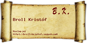 Broll Kristóf névjegykártya