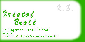 kristof broll business card
